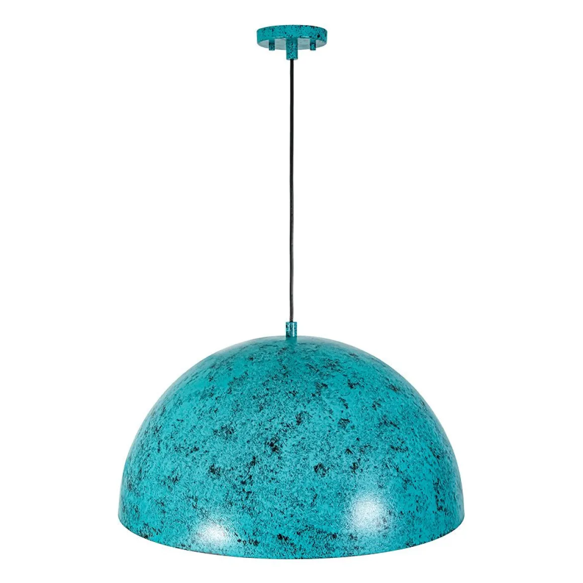 Oxidized Copper Verdigris Turquoise Oversized Dome Pendant