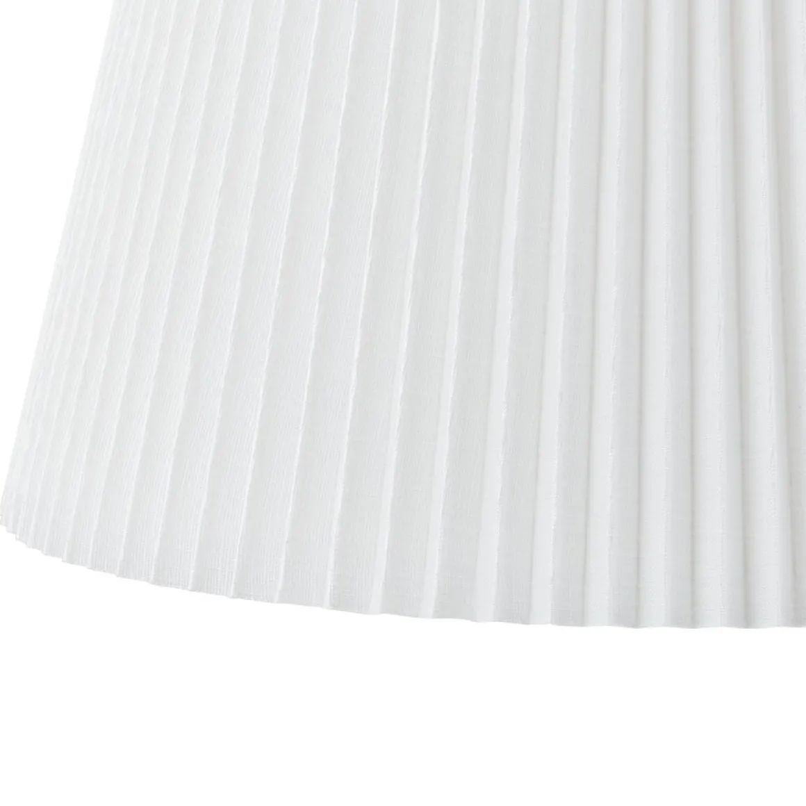 Pleated White Linen Conical Drum Cage Pendant Light