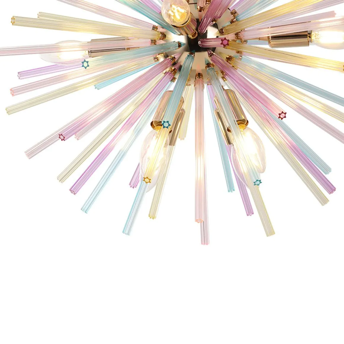 Pop Art Colorful Tube 12-Light Sunburst Chandelier
