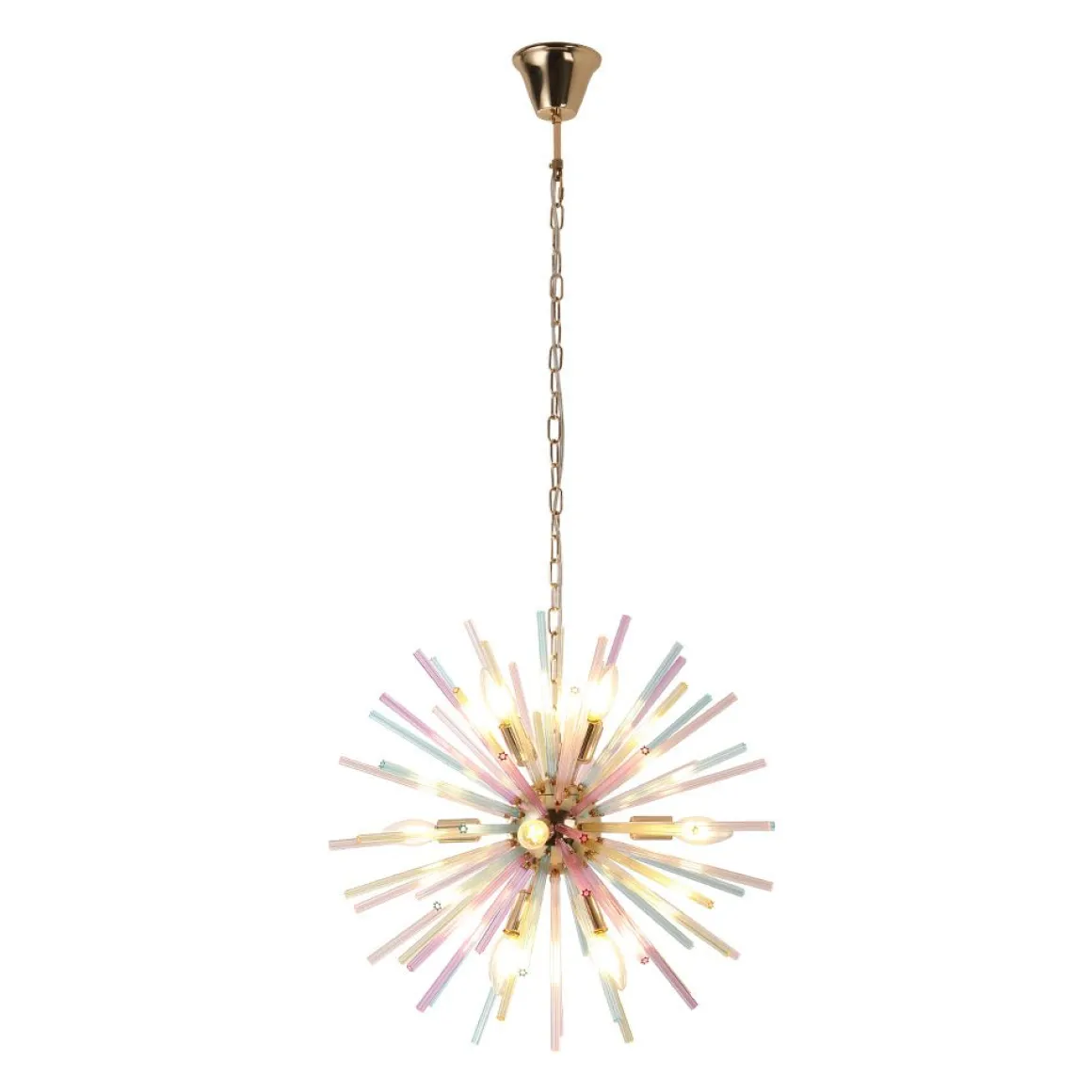 Pop Art Colorful Tube 12-Light Sunburst Chandelier