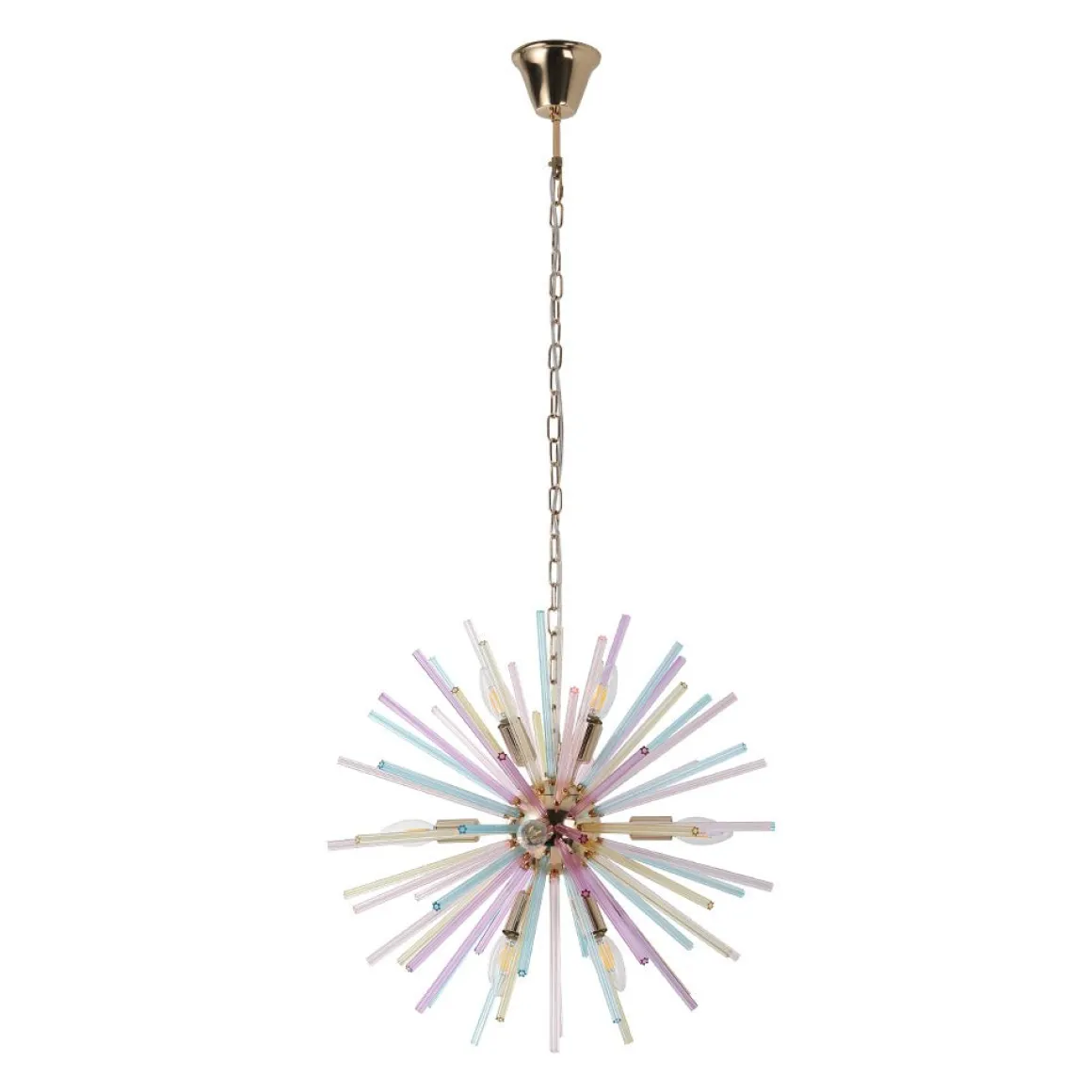 Pop Art Colorful Tube 12-Light Sunburst Chandelier