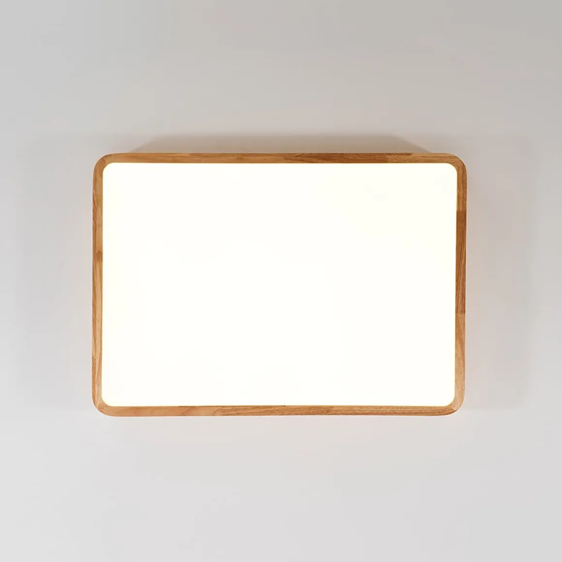 Rectangle Wooden Dimmable LED Flush Mount Ceiling Light