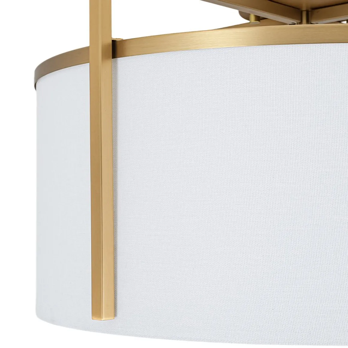Retro Wide Drum Round Linen Cage Semi Flush Mount