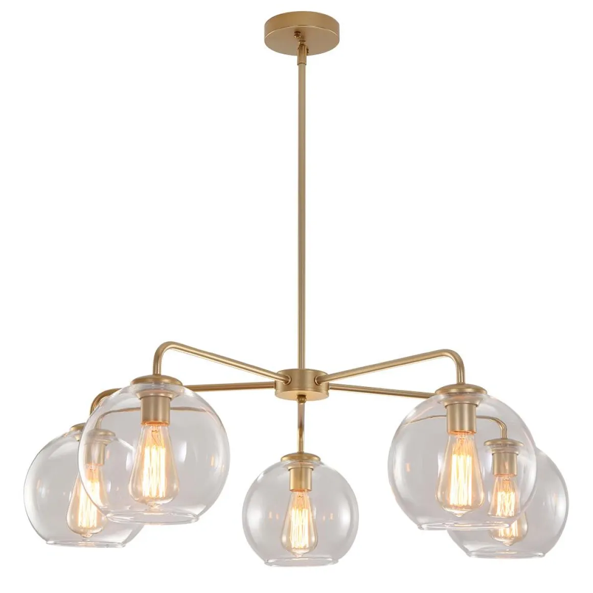 Round Globe Sputnik 5-light Chandelier Bubble Glass Design