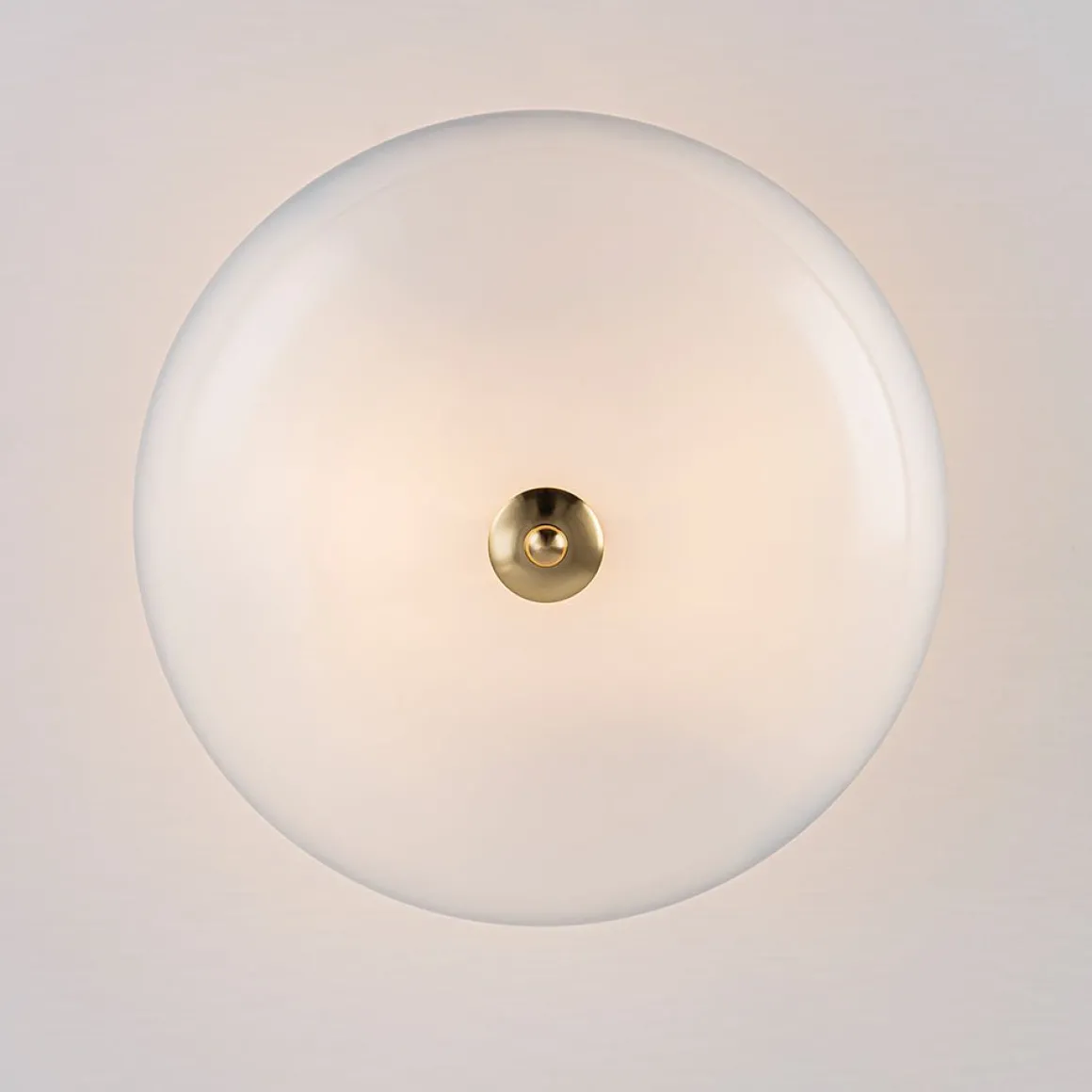 Round Gradient Blue Opal Art Glass Semi Flush Mount