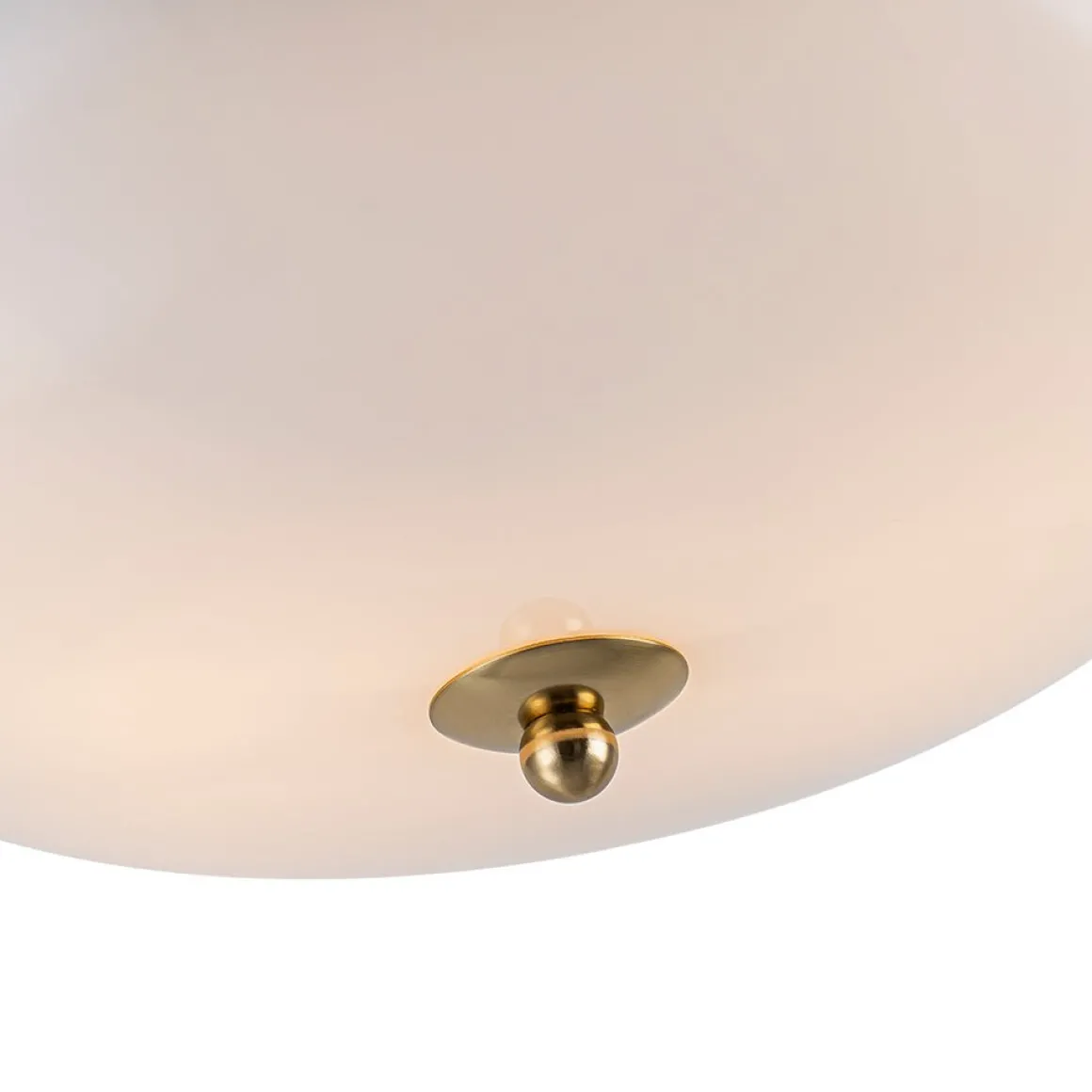 Round Gradient Blue Opal Art Glass Semi Flush Mount