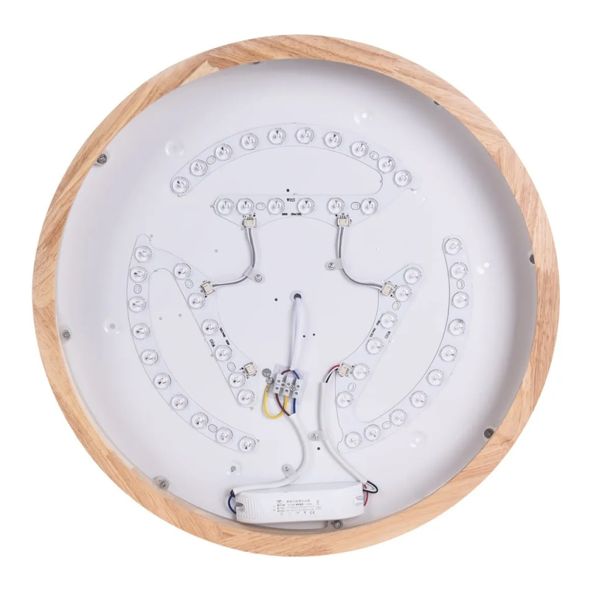 Round LED Wood Flush Mount Light