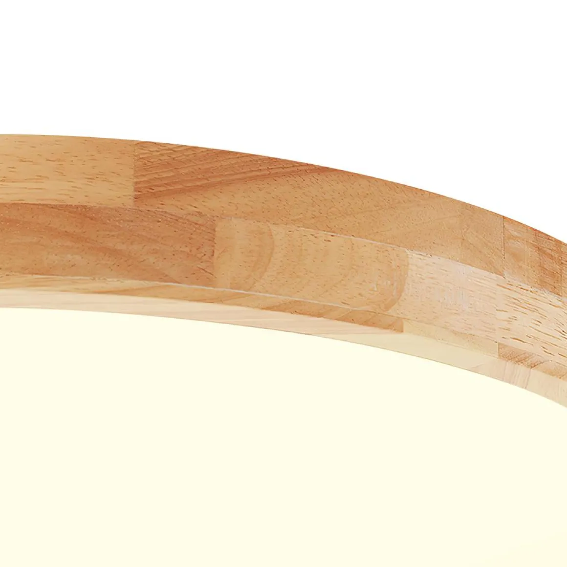 Round LED Wood Flush Mount Light
