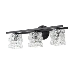 Rubik Cube Style Faceted Crystal Shade Vanity Wall Sconce