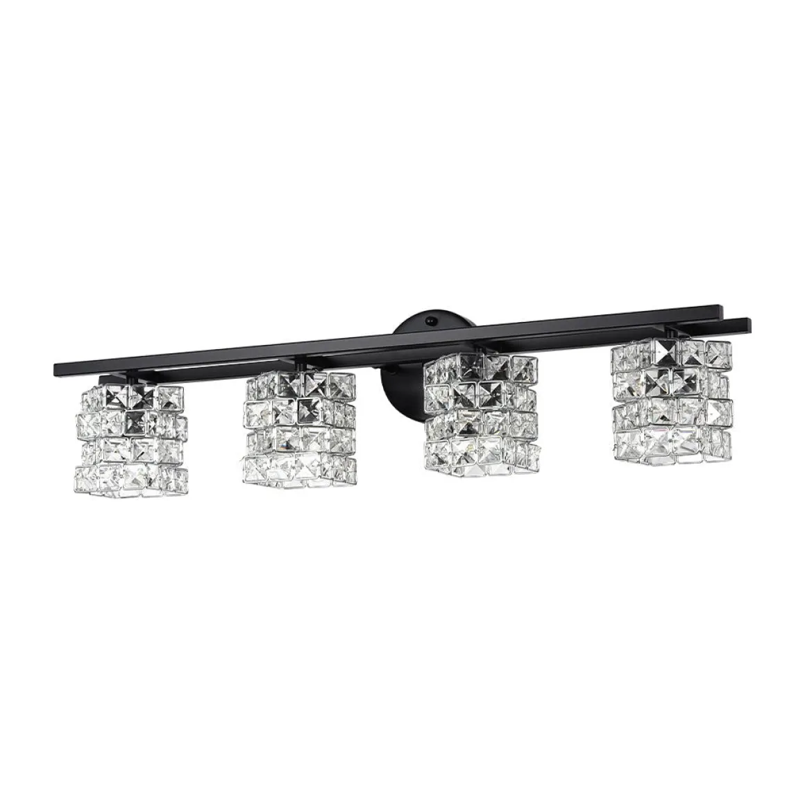 Rubik Cube Style Faceted Crystal Shade Vanity Wall Sconce