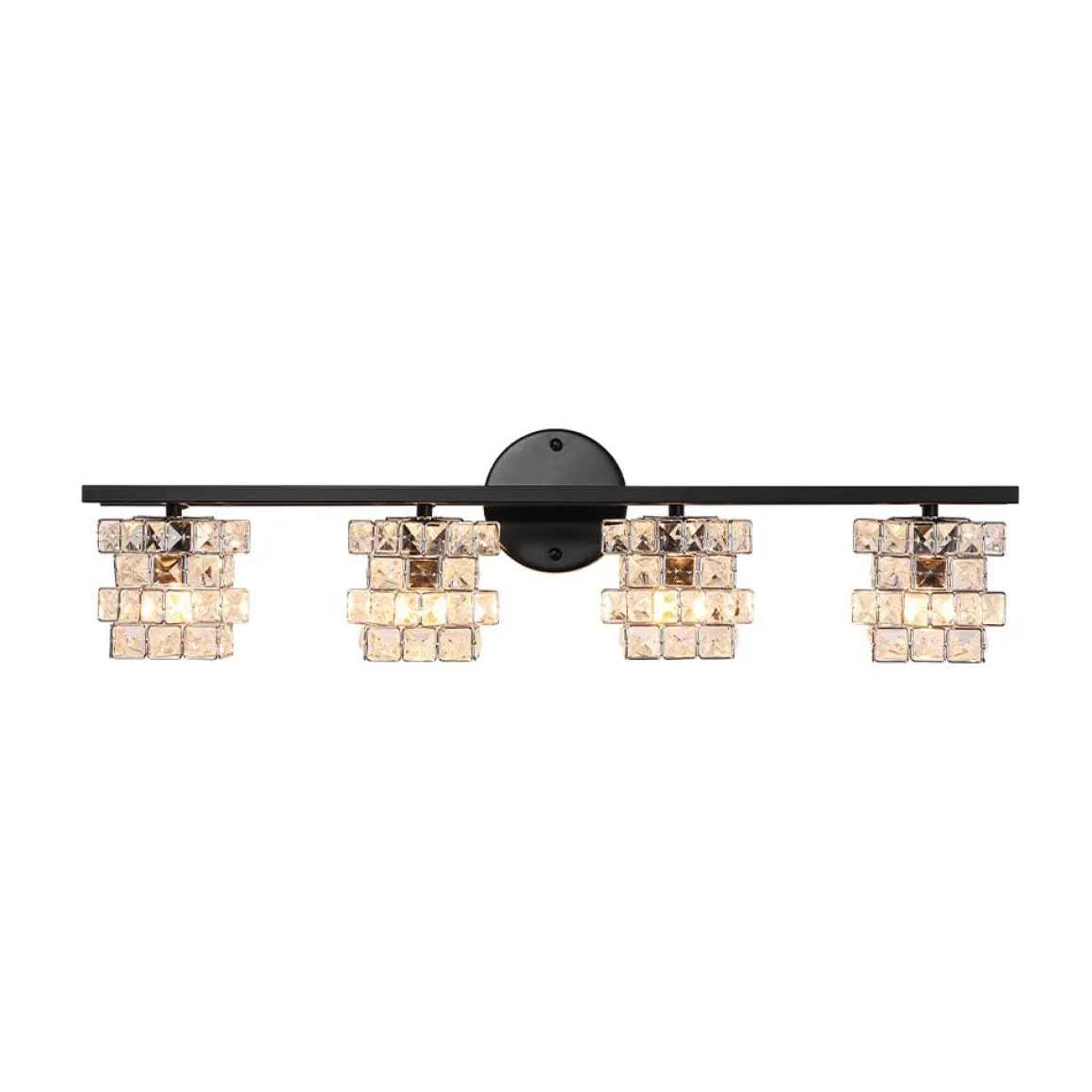Rubik Cube Style Faceted Crystal Shade Vanity Wall Sconce