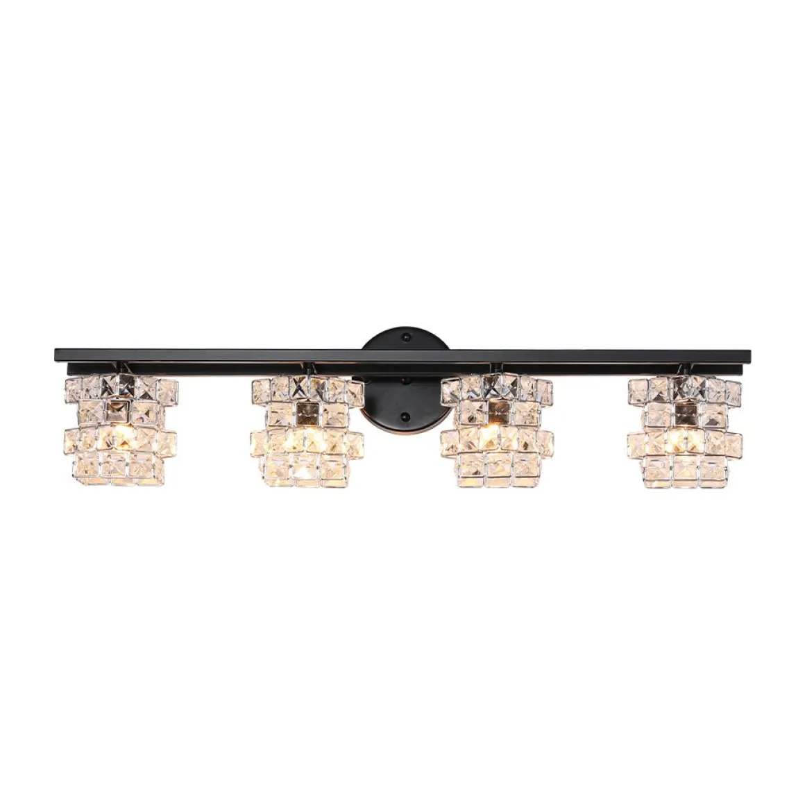 Rubik Cube Style Faceted Crystal Shade Vanity Wall Sconce