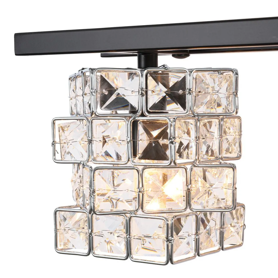 Rubik Cube Style Faceted Crystal Shade Vanity Wall Sconce