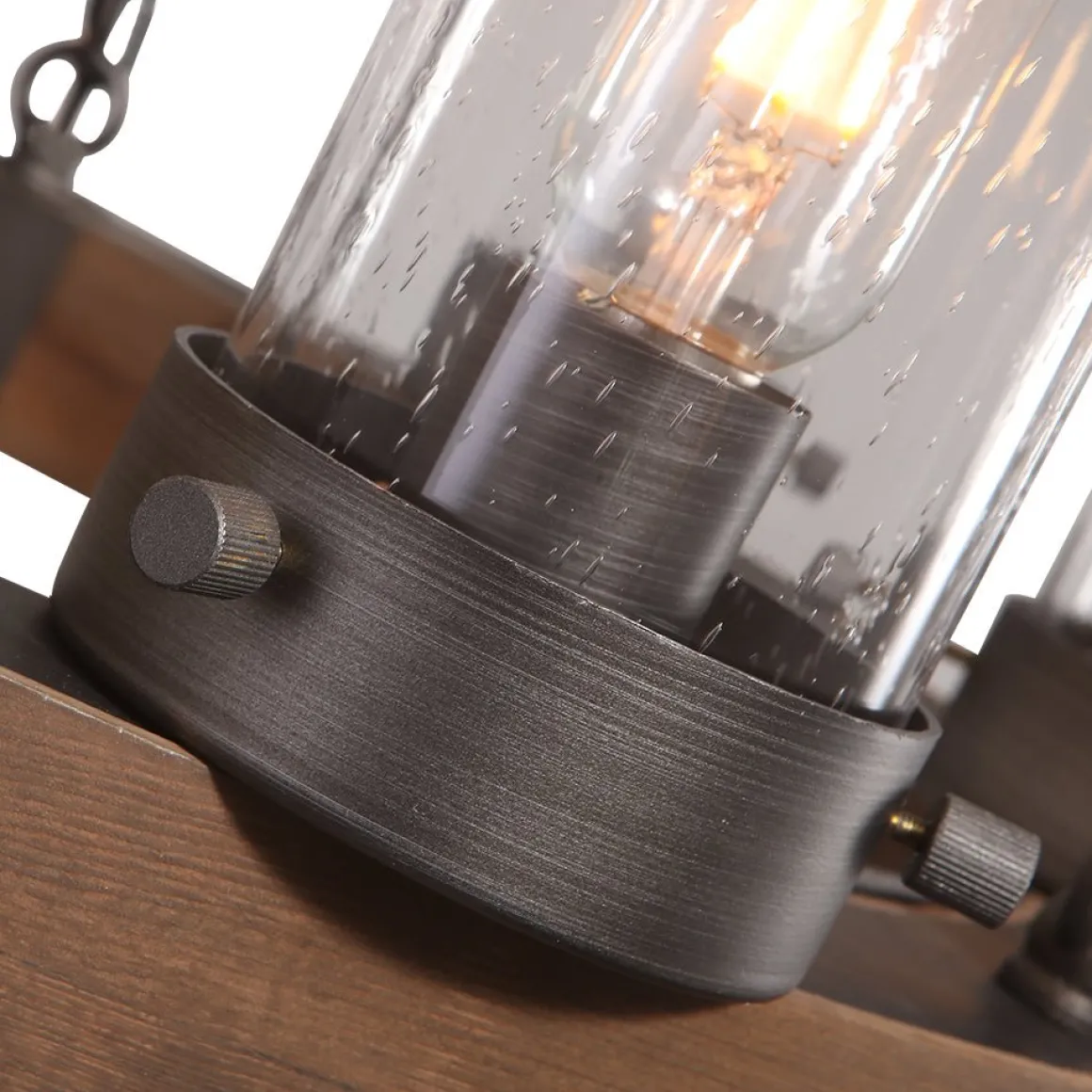 Rustic 6-Light Wagon Wheel Chandelier