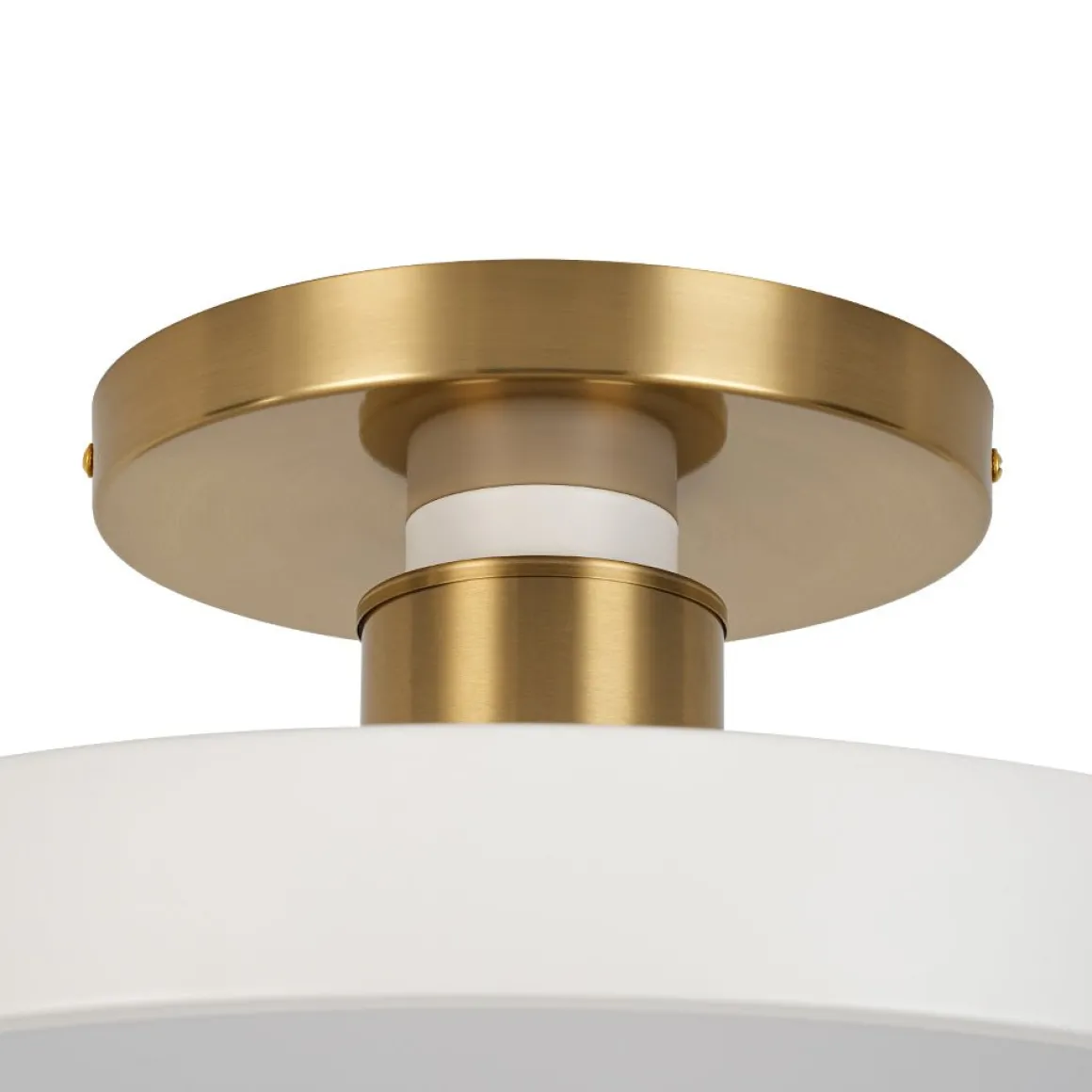 Scandinavian Brass White Round Dimmable LED Semi Flush Light