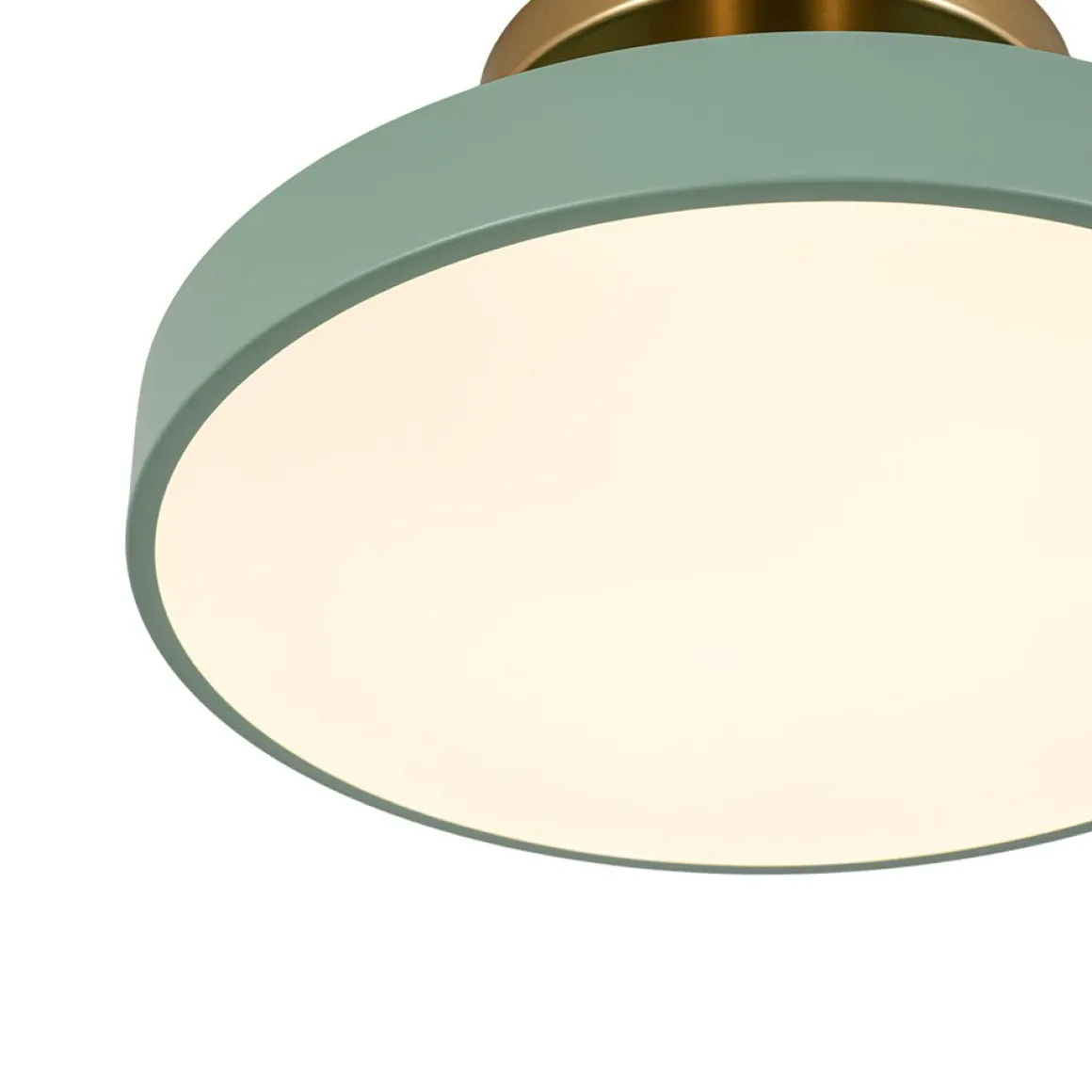Scandinavian Brass White Round Dimmable LED Semi Flush Light