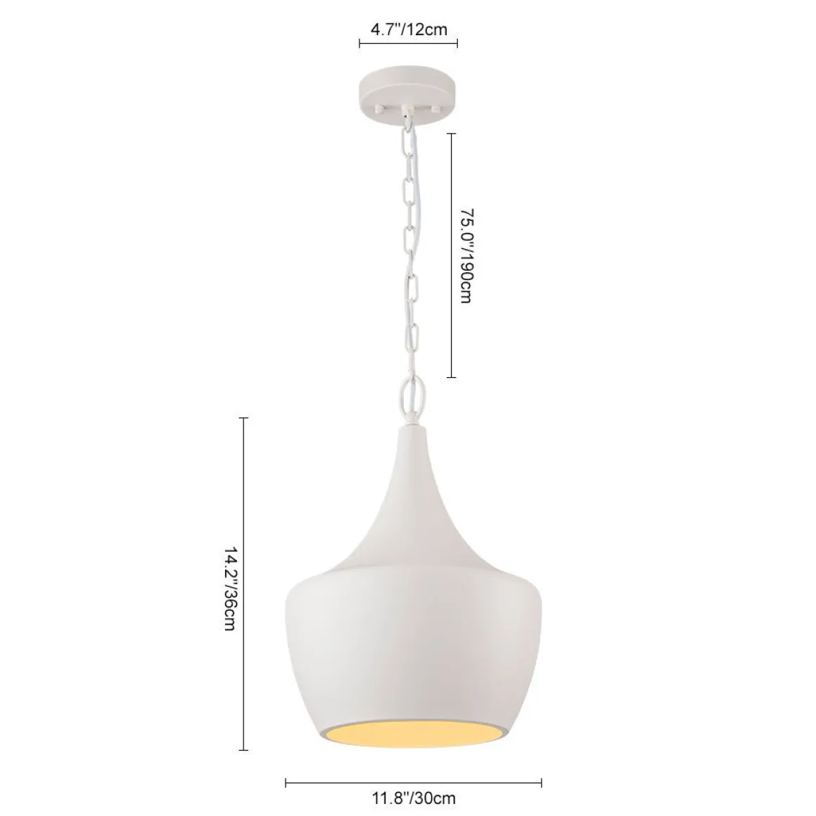 Scandinavian 1-Light Geometric White Kitchen Pendant Light
