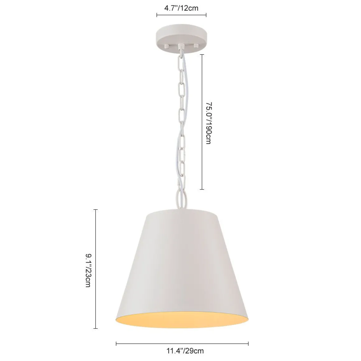 Scandinavian 1-Light Geometric White Kitchen Pendant Light
