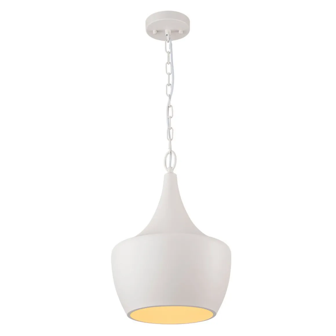Scandinavian 1-Light Geometric White Kitchen Pendant Light