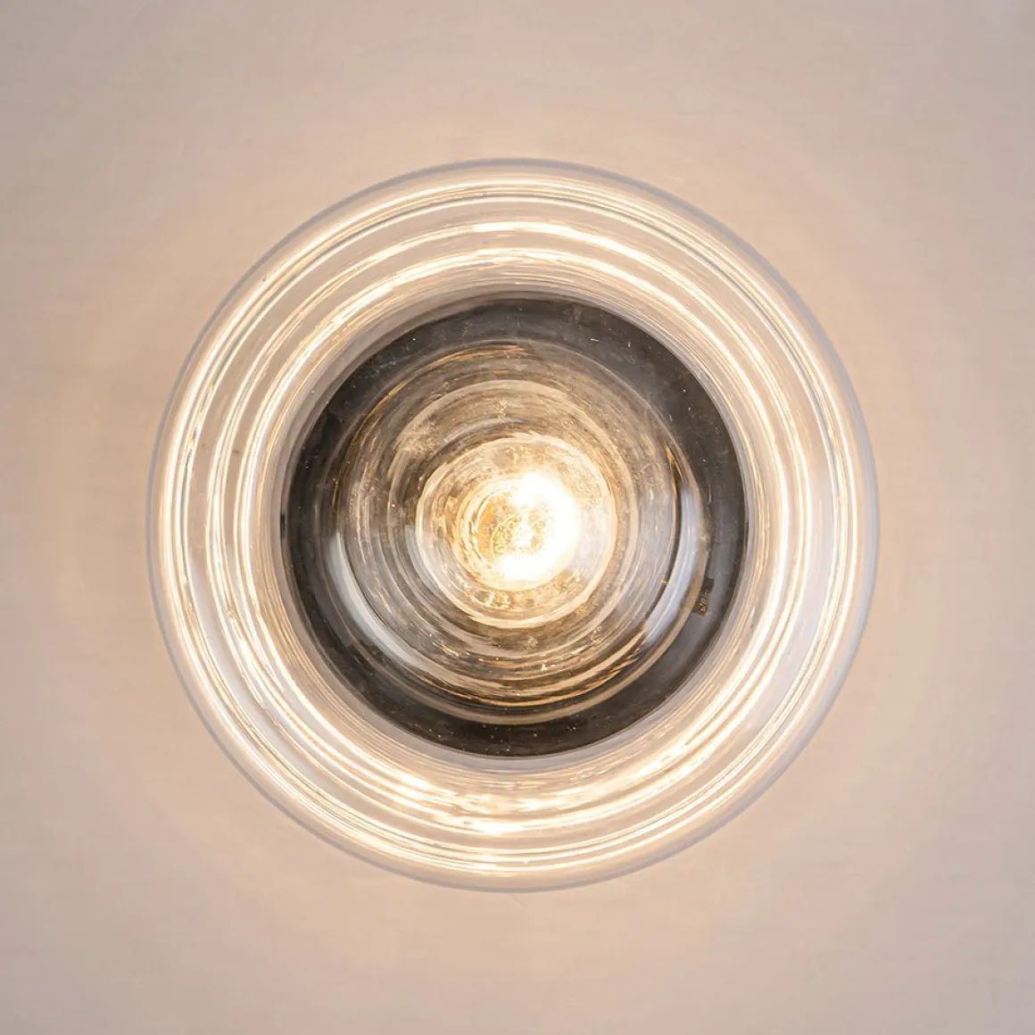 Schoolhouse 1-light Round Clear Glass Shade Semi Flush Mount