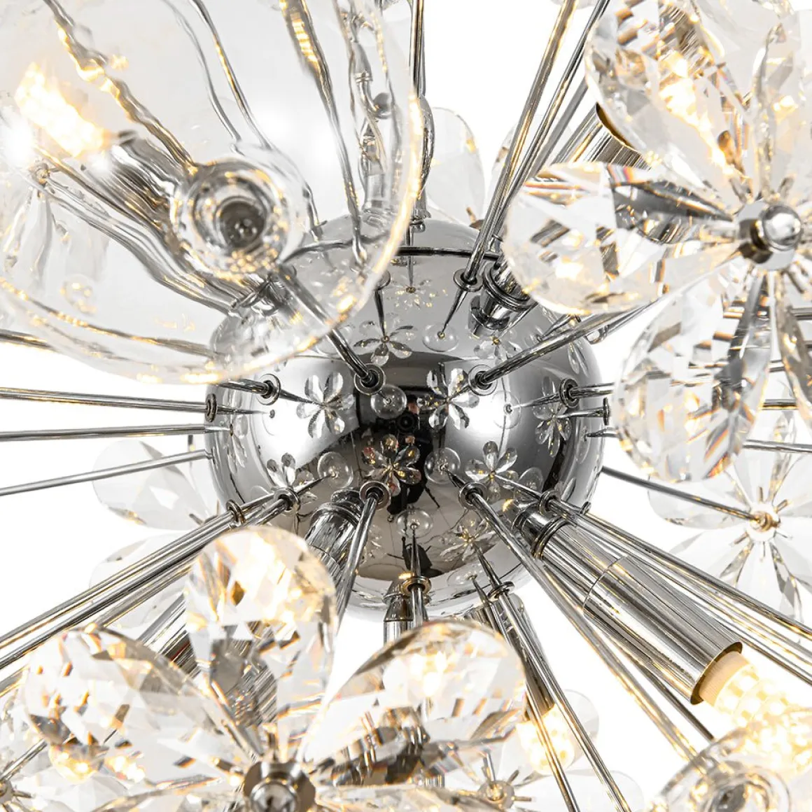 Sculptural Bloom Dandelion Crystal Floral Bubble Chandelier