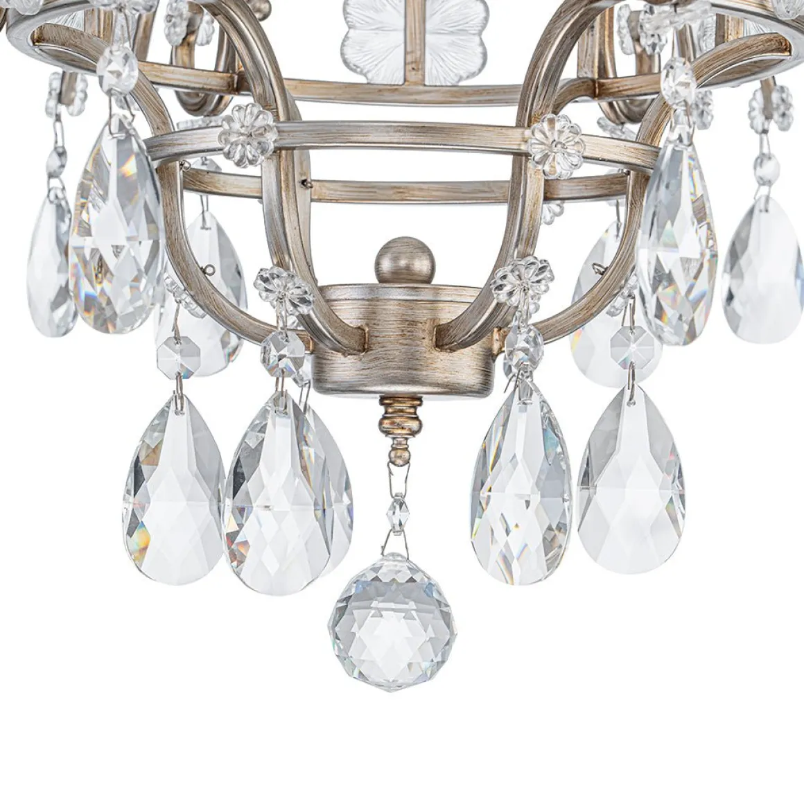 Shabby Chic 6-Light Crystal Empire Candle Chandelier