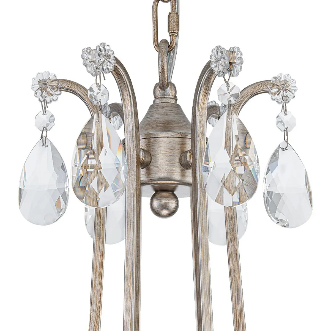 Shabby Chic 6-Light Crystal Empire Candle Chandelier