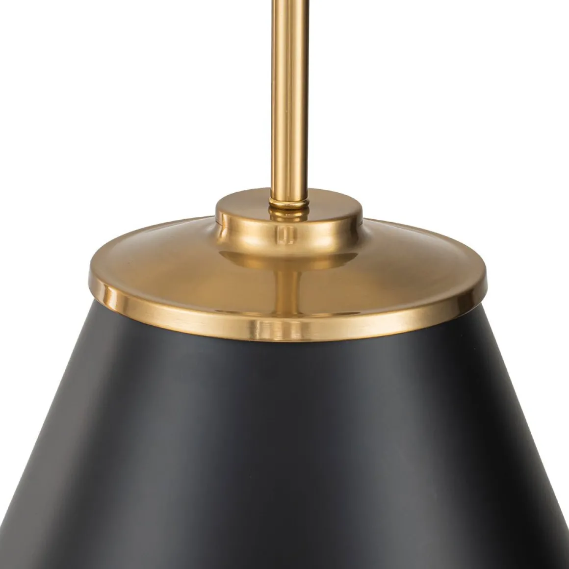 Shaker Brass Black 1-Light Metal Conical Kitchen Pendant