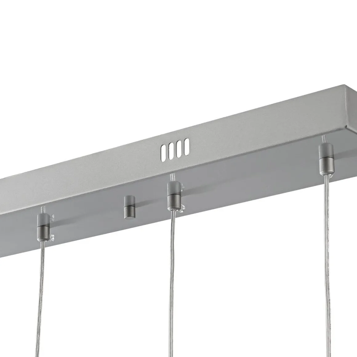 Silver 5-Light Clear Glass Teardrop Linear Island Pendant