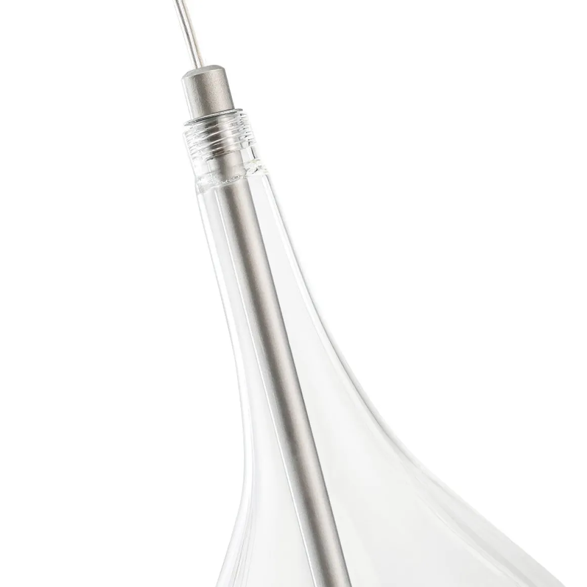 Silver 5-Light Clear Glass Teardrop Linear Island Pendant