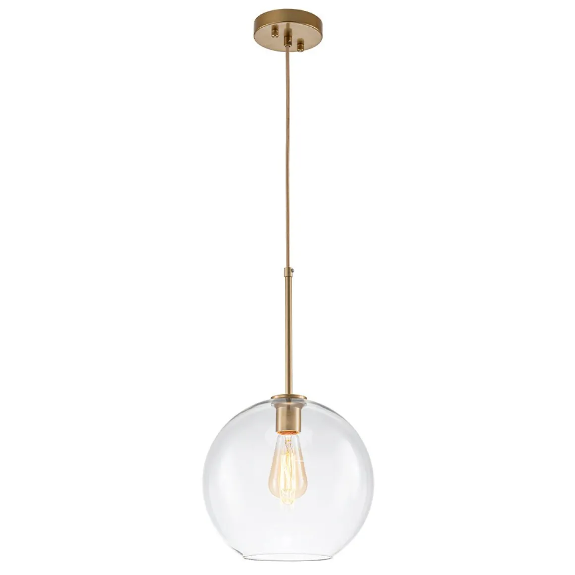 Simple Mid-Century 1-Light Clear Glass Globe Pendant Light