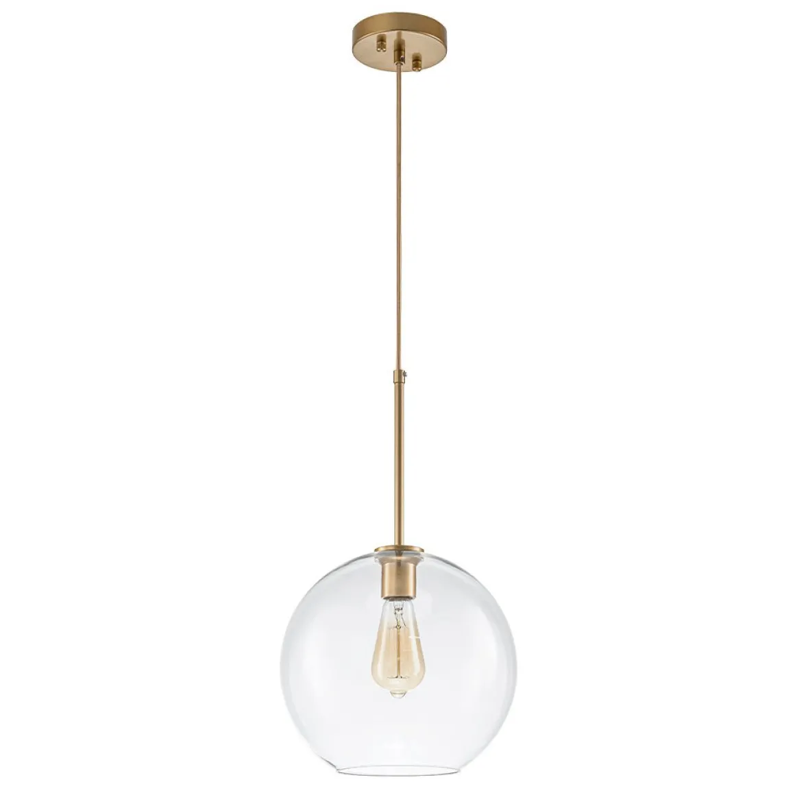 Simple Mid-Century 1-Light Clear Glass Globe Pendant Light