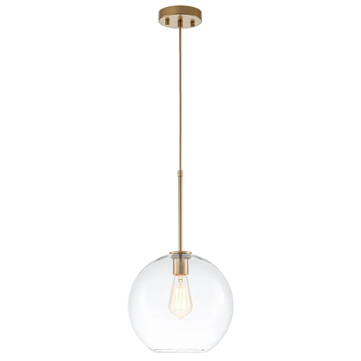 Simple Mid-Century 1-Light Clear Glass Globe Pendant Light