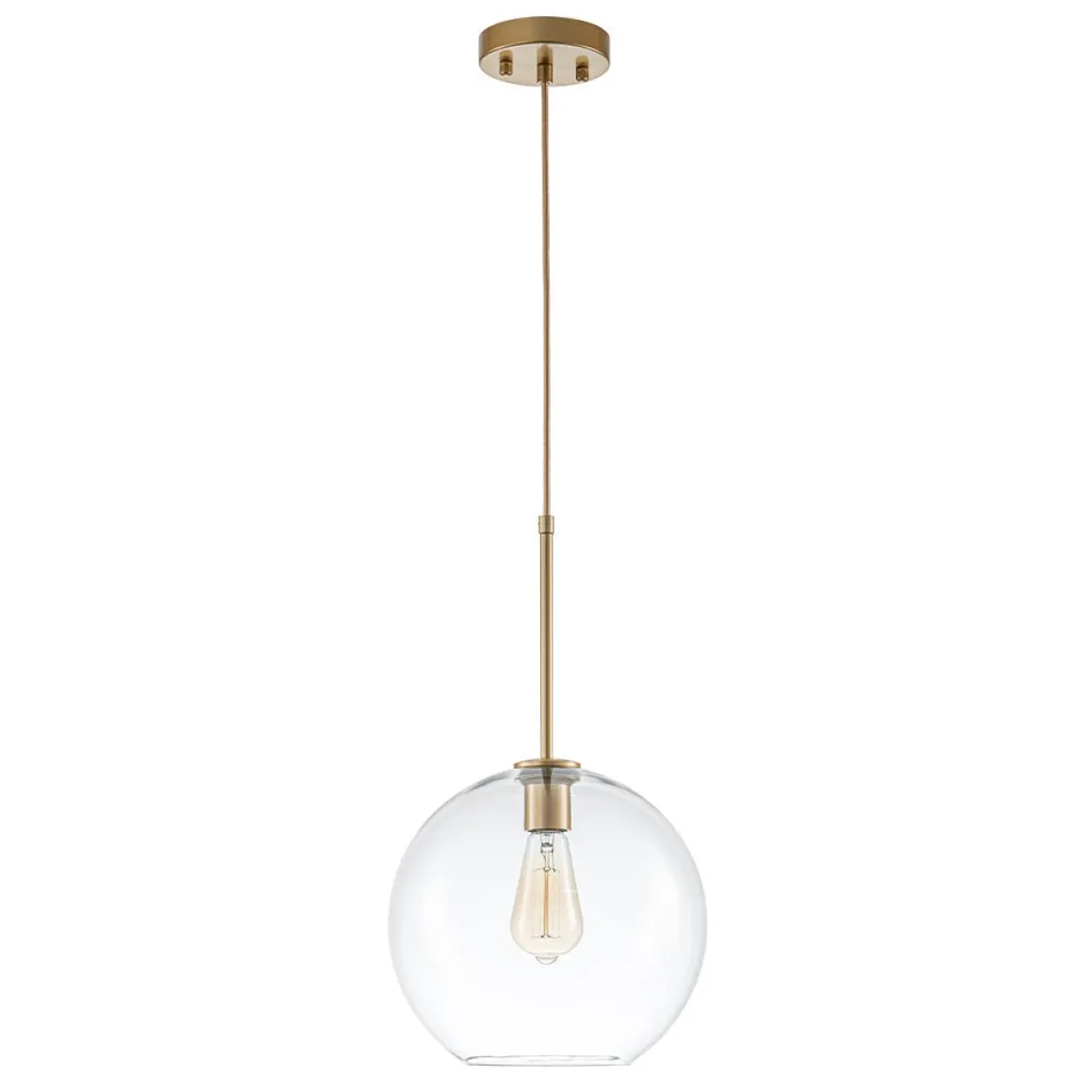 Simple Mid-Century 1-Light Clear Glass Globe Pendant Light