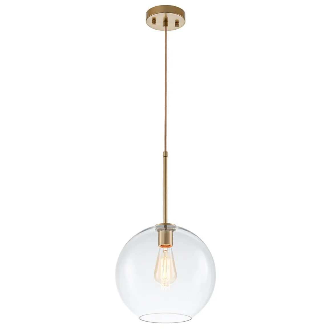 Simple Mid-Century 1-Light Clear Glass Globe Pendant Light
