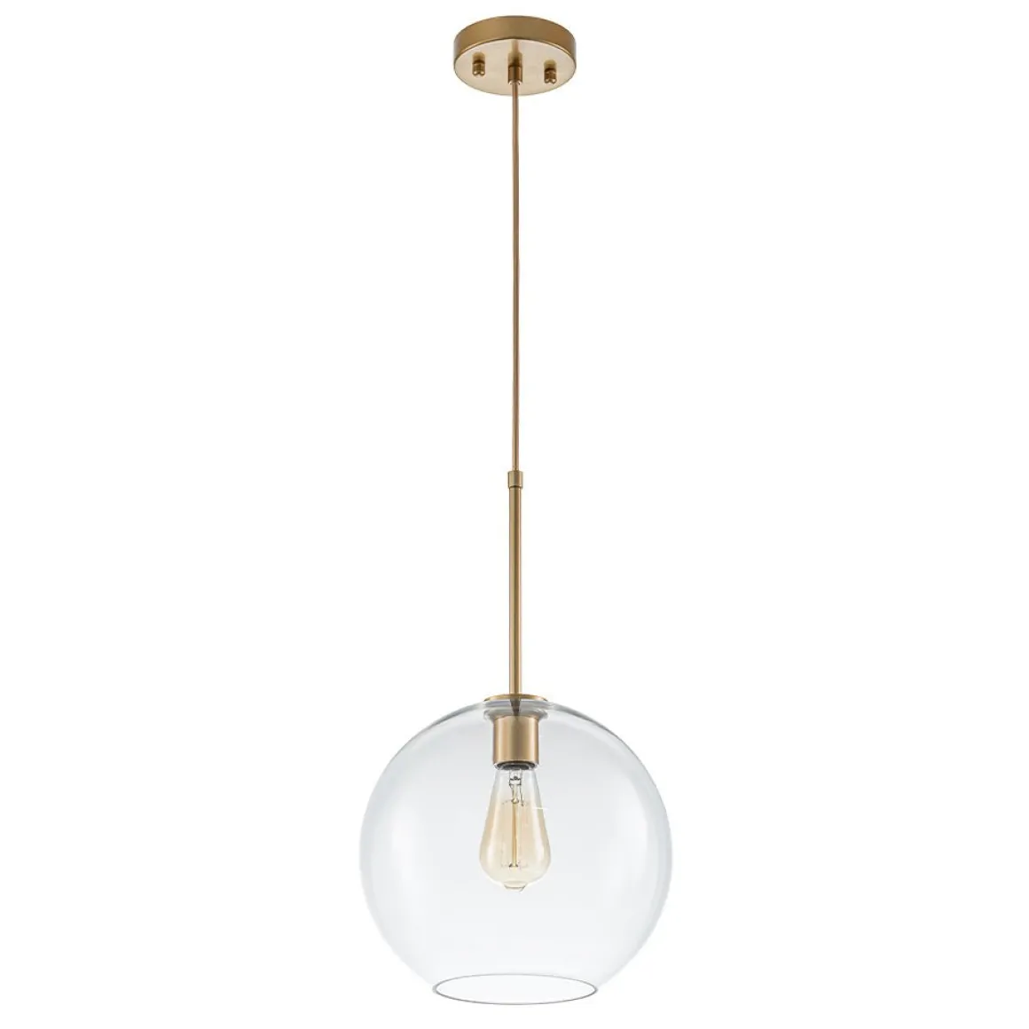 Simple Mid-Century 1-Light Clear Glass Globe Pendant Light