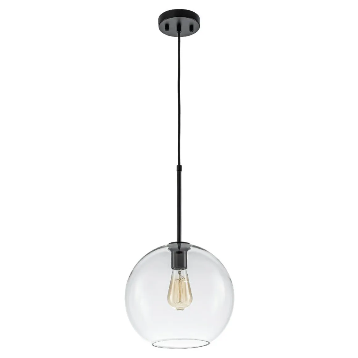 Simple Mid-Century 1-Light Clear Glass Globe Pendant Light