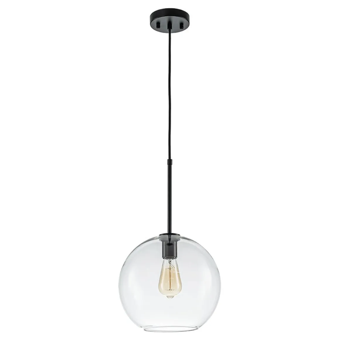 Simple Mid-Century 1-Light Clear Glass Globe Pendant Light