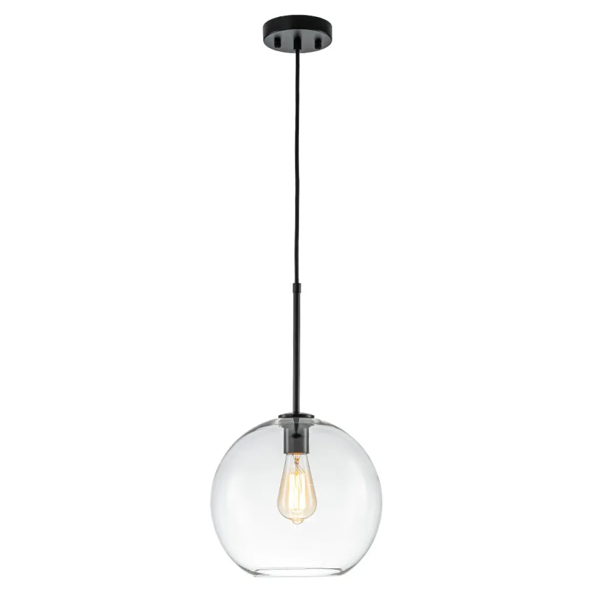Simple Mid-Century 1-Light Clear Glass Globe Pendant Light