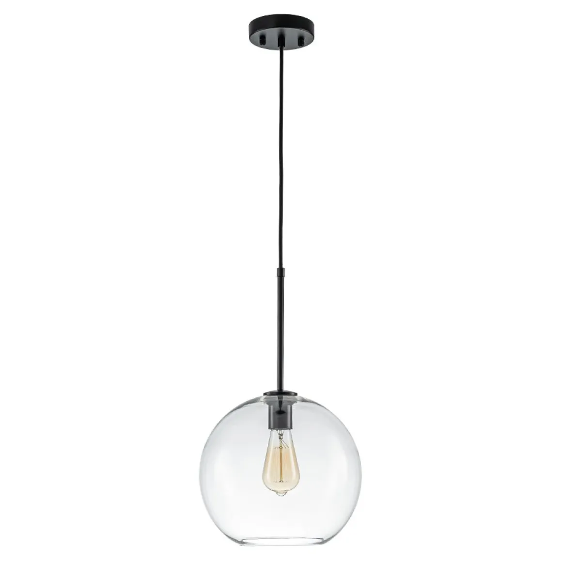 Simple Mid-Century 1-Light Clear Glass Globe Pendant Light
