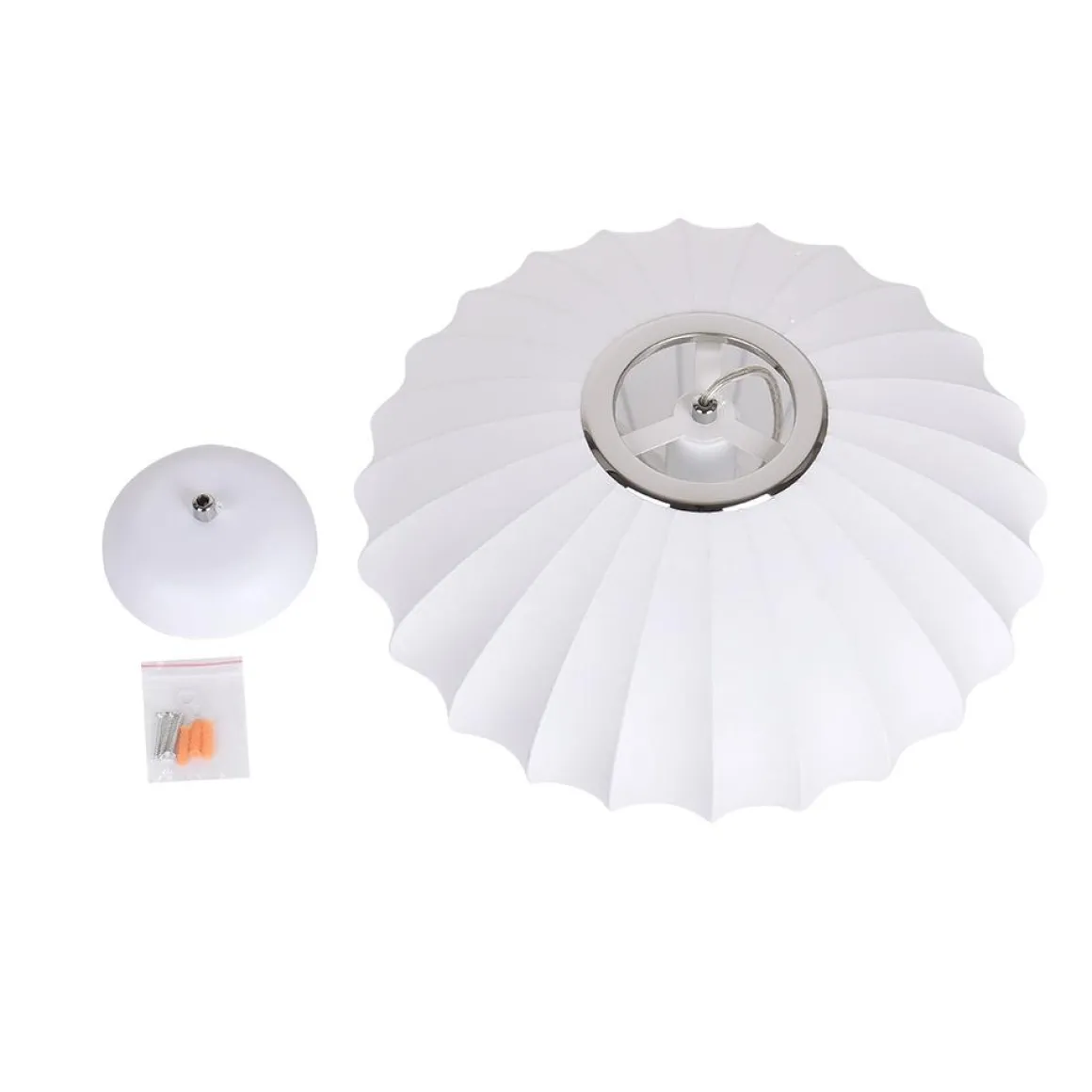 Single White Fabric Pendant Light