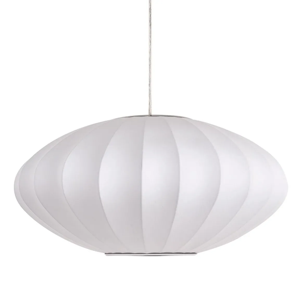 Single White Fabric Pendant Light