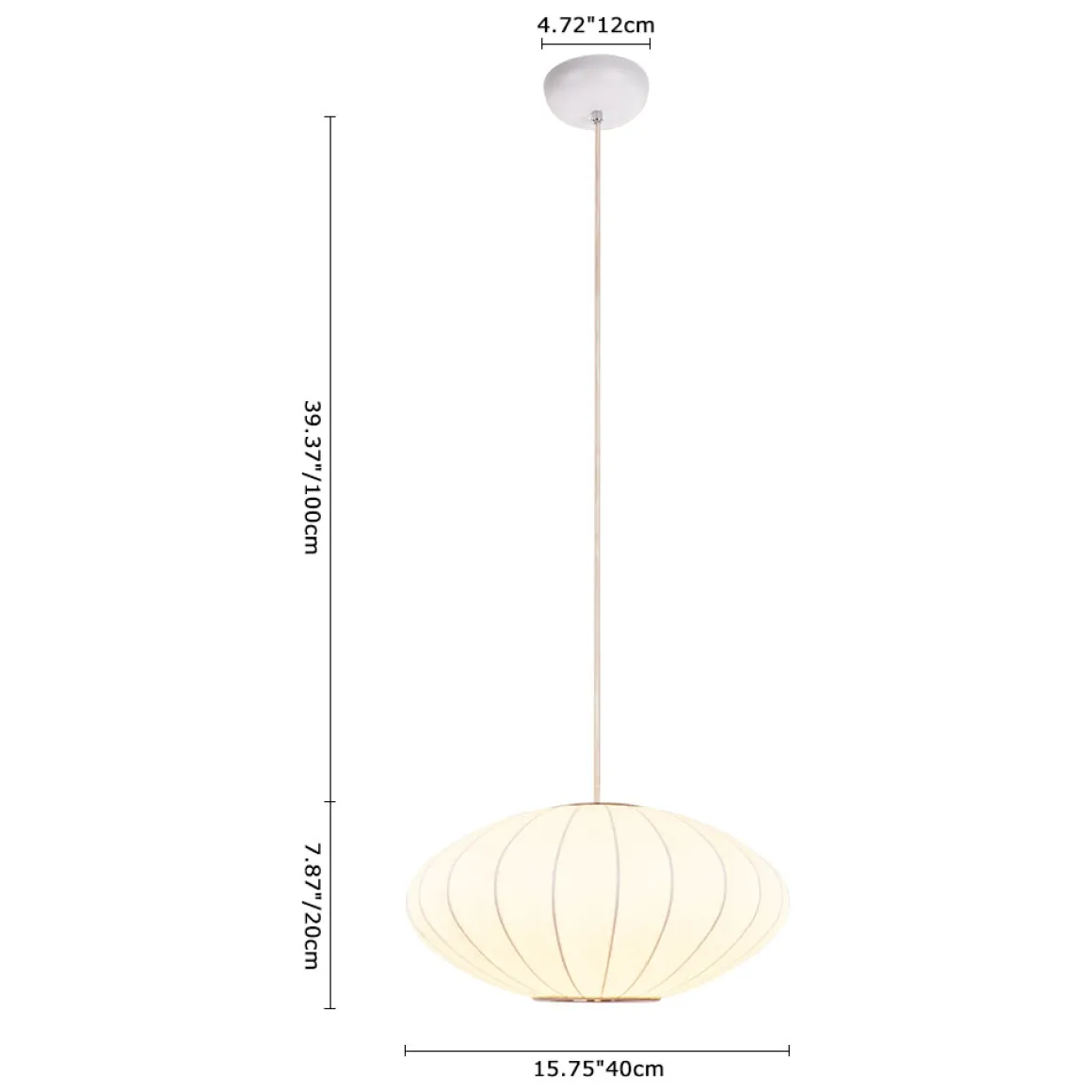 Single White Fabric Pendant Light