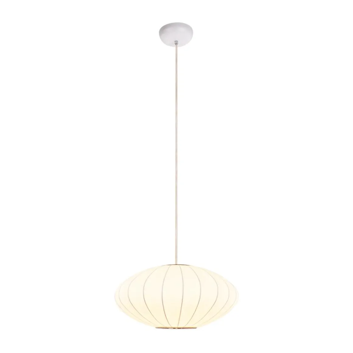 Single White Fabric Pendant Light