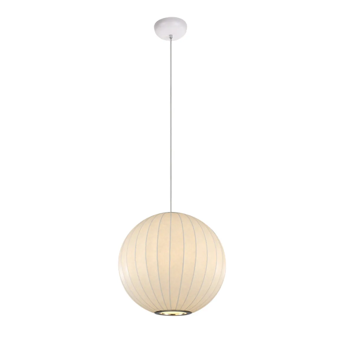 Single White Fabric Pendant Light
