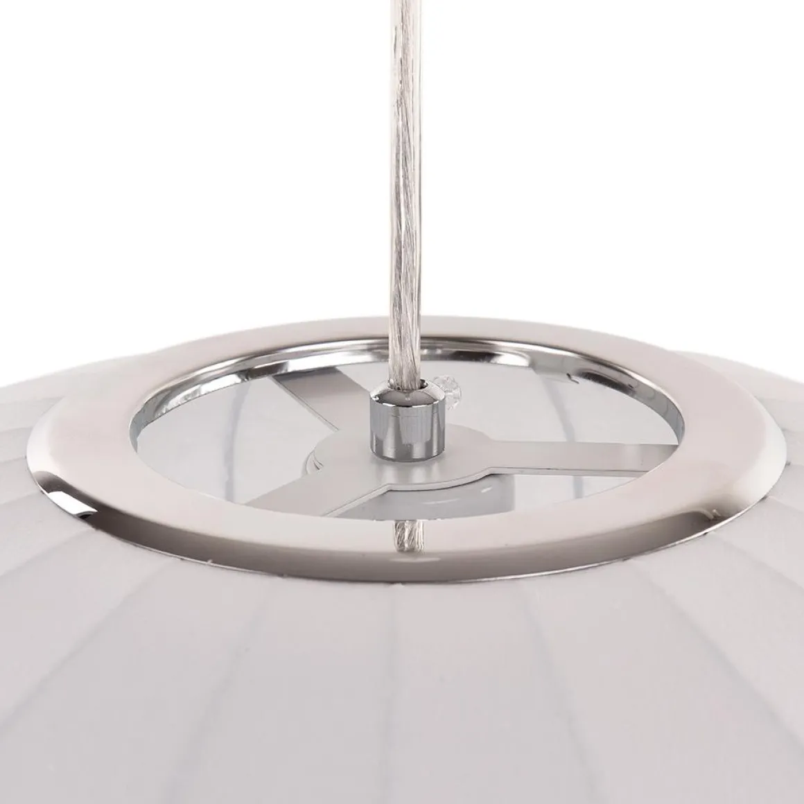 Single White Fabric Pendant Light