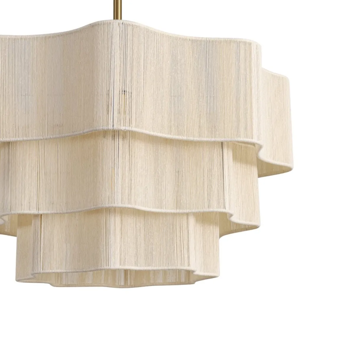 3-Tier Beige Woven Thread Round Cage Pendant Light