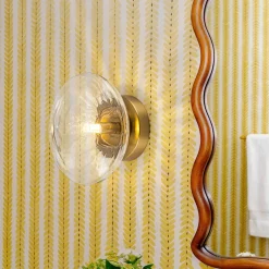 Versatile 1-Light Water Glass Oval Globe Semi Flush Wall Lamp