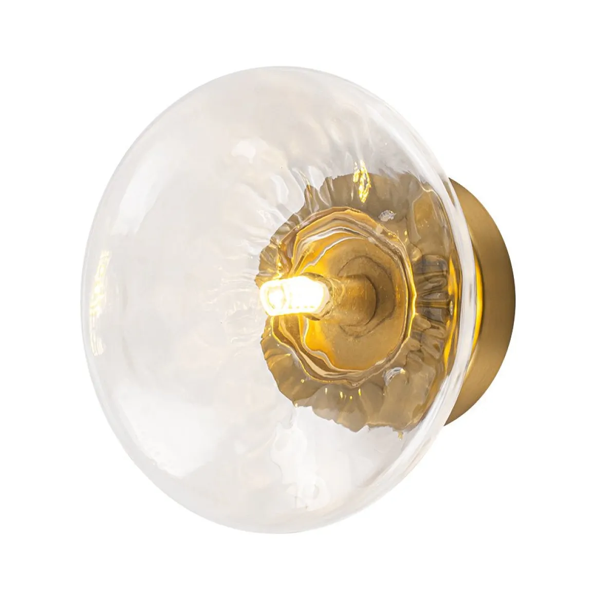 Versatile 1-Light Water Glass Oval Globe Semi Flush Wall Lamp