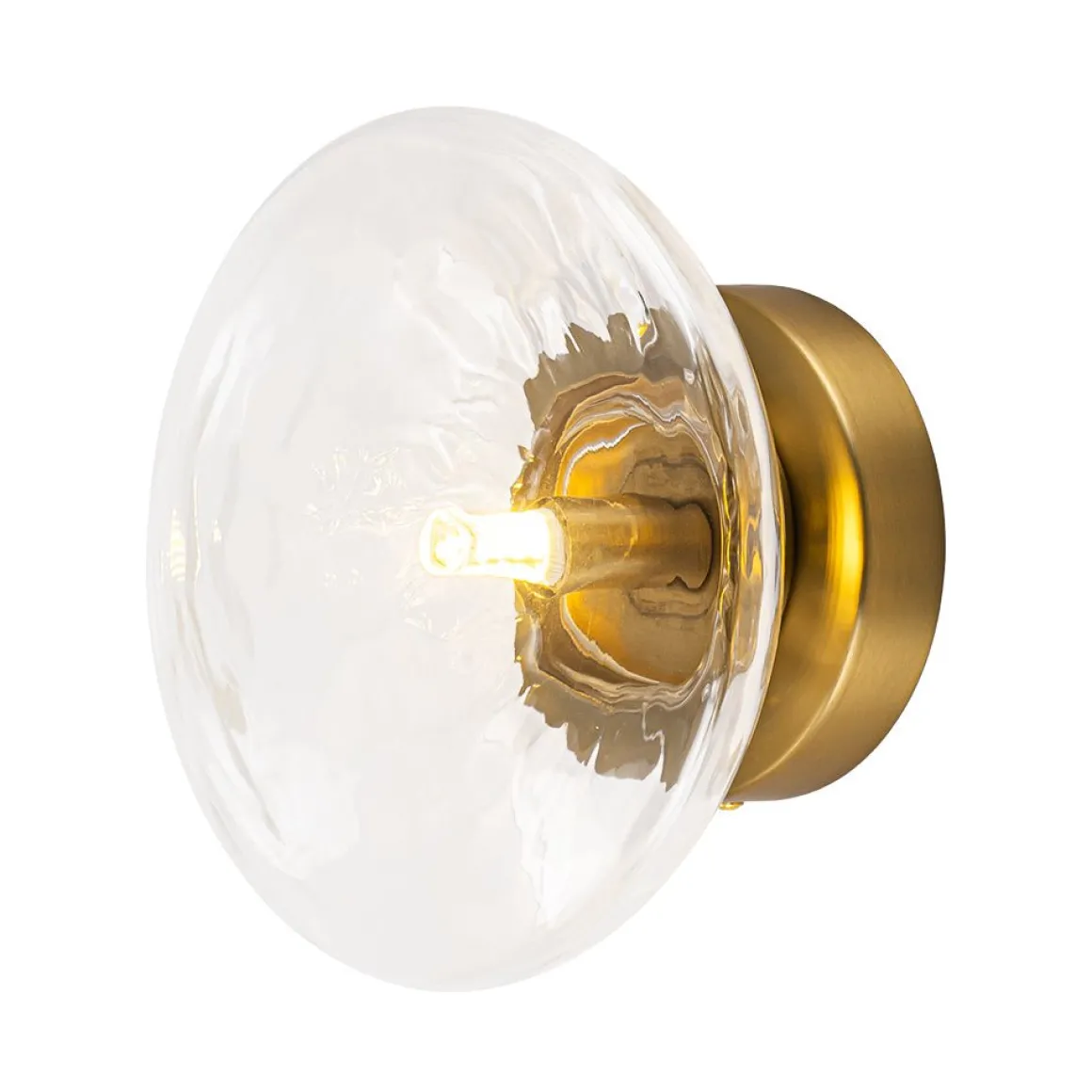 Versatile 1-Light Water Glass Oval Globe Semi Flush Wall Lamp